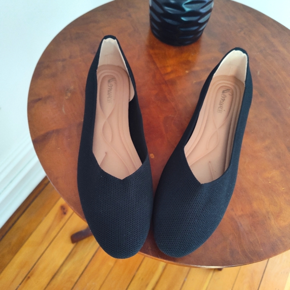 Semwiss woven round-toe ballet flat